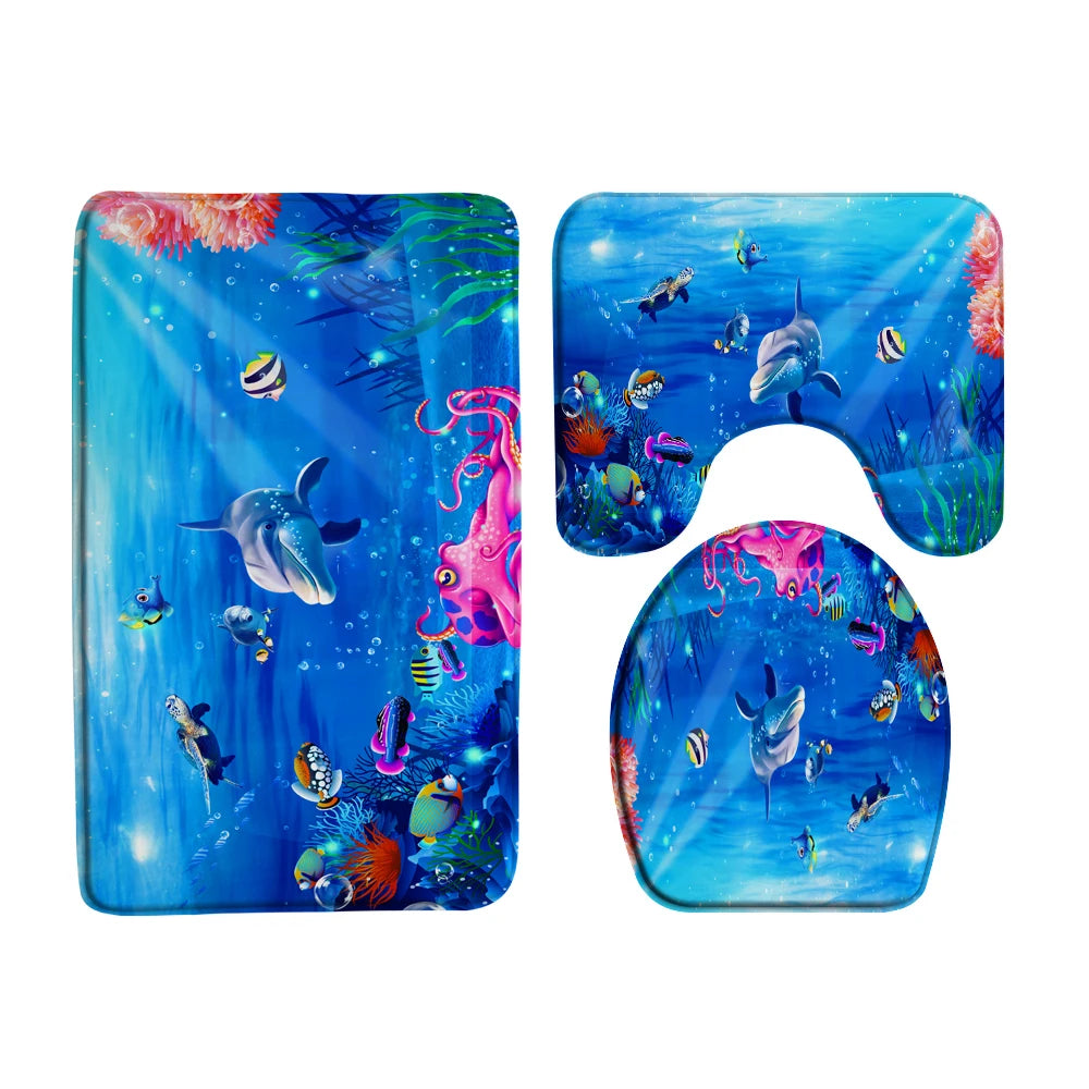 Ozeanboden-Set – Moderner Polyester-Baddekor