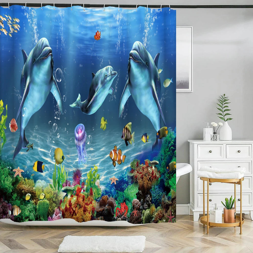 Ozeanboden-Set – Moderner Polyester-Baddekor