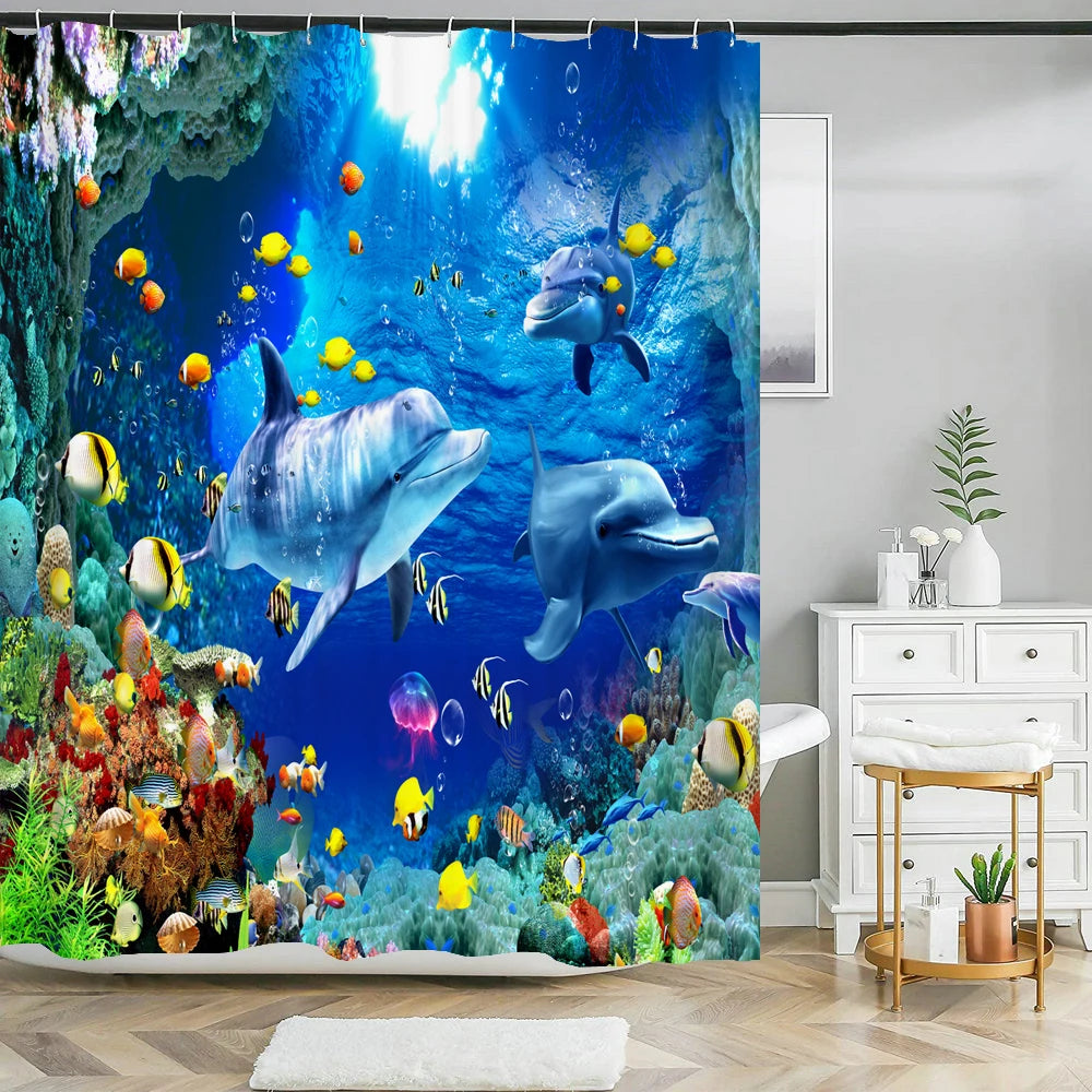 Ozeanboden-Set – Moderner Polyester-Baddekor