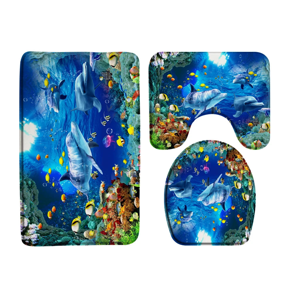 Ozeanboden-Set – Moderner Polyester-Baddekor