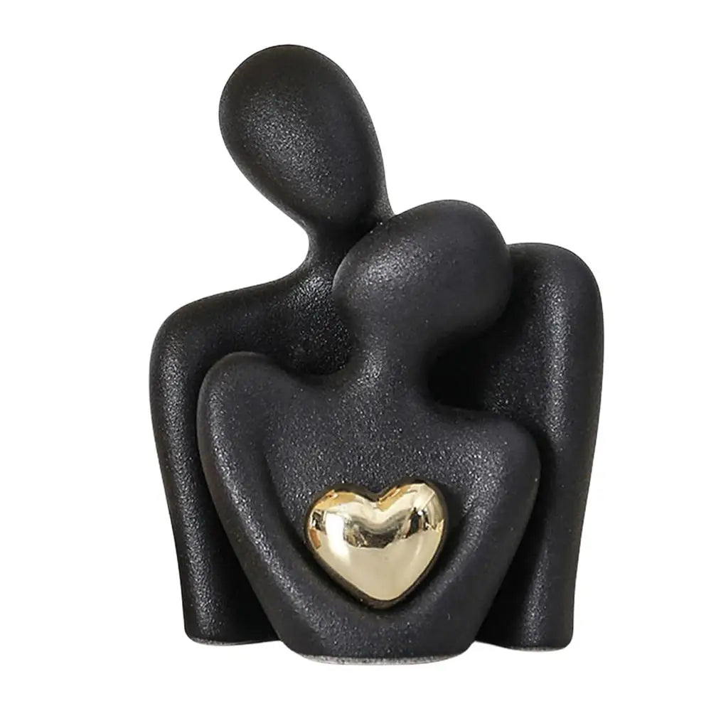 weisse und schwarze keramik-paarfigur in modernem stil, 12CM