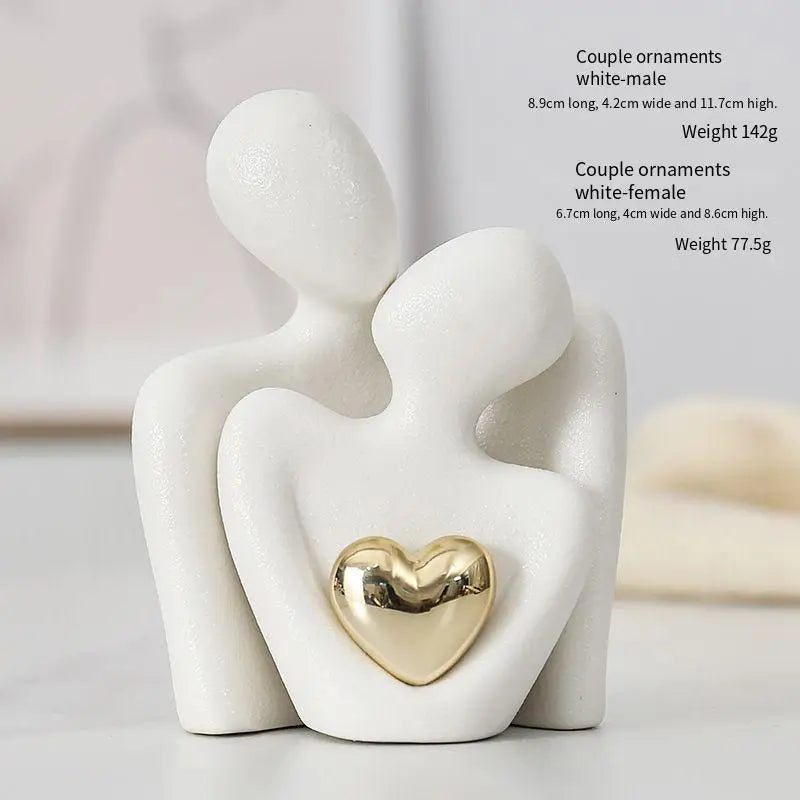 Keramikfigur weiss 12CM, modernes Design Symbol der Liebe