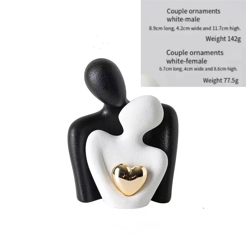 Moderne Keramikfigur in Weiss, 12CM, für das Wohnzimmer
