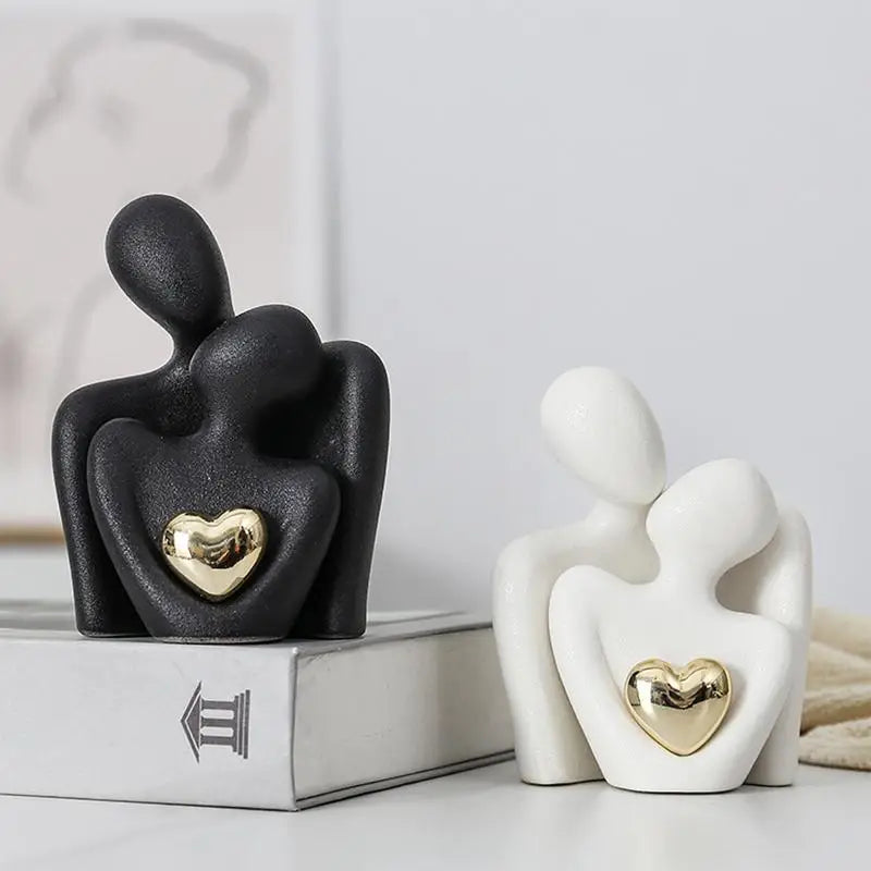 Keramik-Paarfigur, modern, Farbe: weiss, Grösse: 12CM
