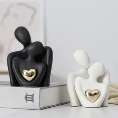Keramik-Paarfigur, modern, Farbe: weiss, Grösse: 12CM