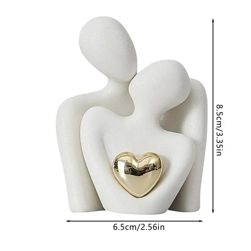 Moderne Keramik-Paarfigur, Farbe: Weiss, Grösse: 12CM