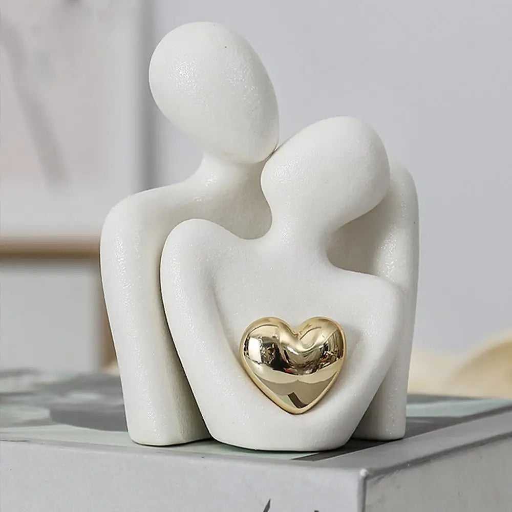 moderne keramik-paarfigur in weiss 12CM für wohnzimmer oder schlafzimmer dekoration