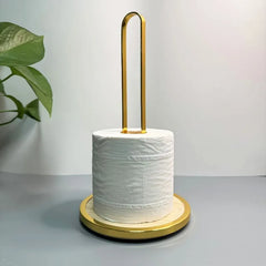 Papierhandtuchhalter – Eisen & Bambus – Gold Dekor