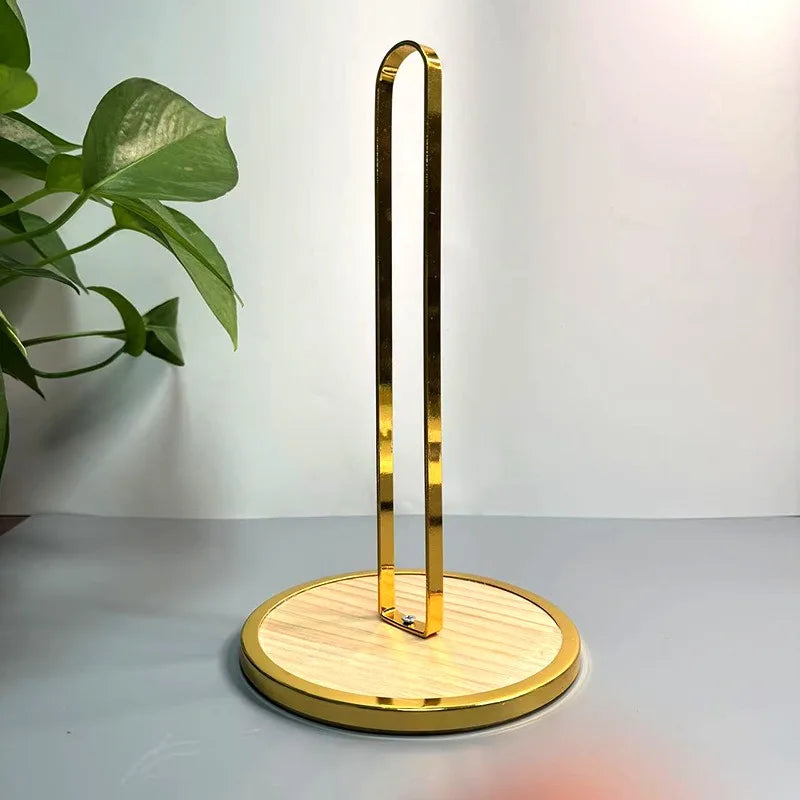 Papierhandtuchhalter – Eisen & Bambus – Gold Dekor