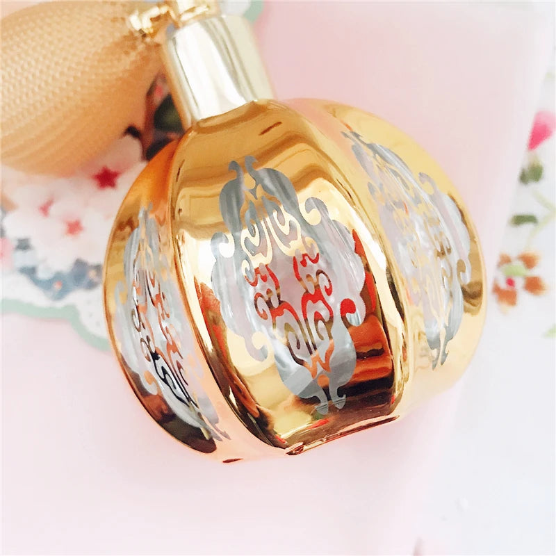 Goldplattierter Parfümflakon aus Kristallglas im französischen Stil, 50ml