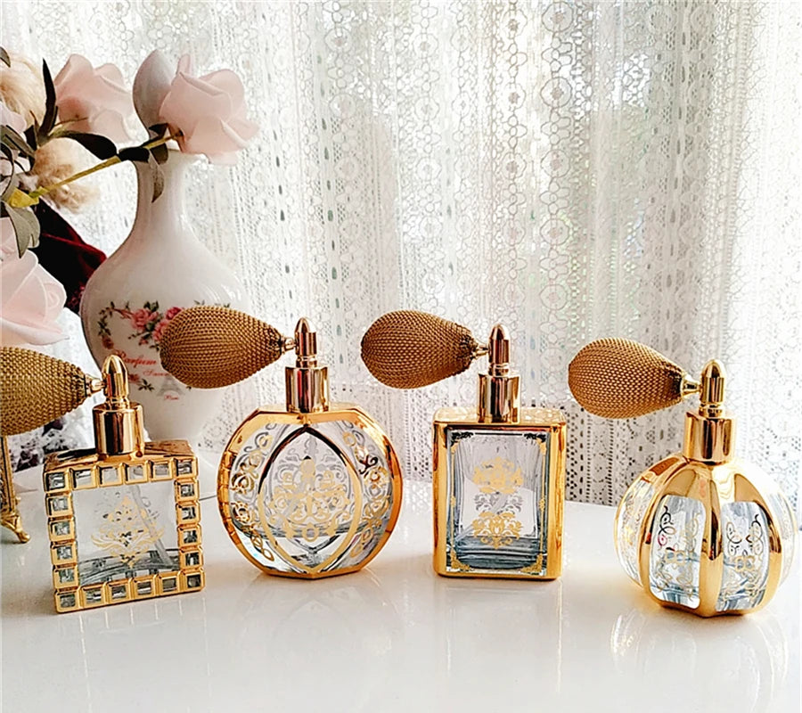 Vergoldeter Parfumflakon aus Kristallglas im französischen Stil, 50 ml