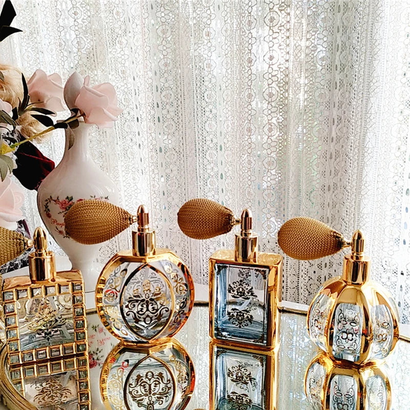 vergoldeter parfümflakon aus kristallglas im französischen stil 50ml