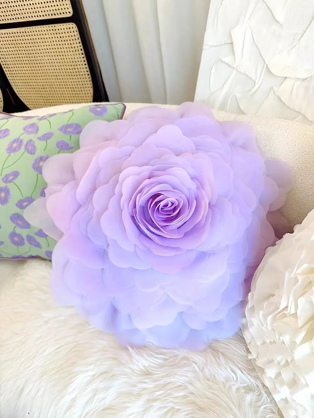 Pastorale Blumen Kissenhülle – Klassisches Baumwolle 45x45cm