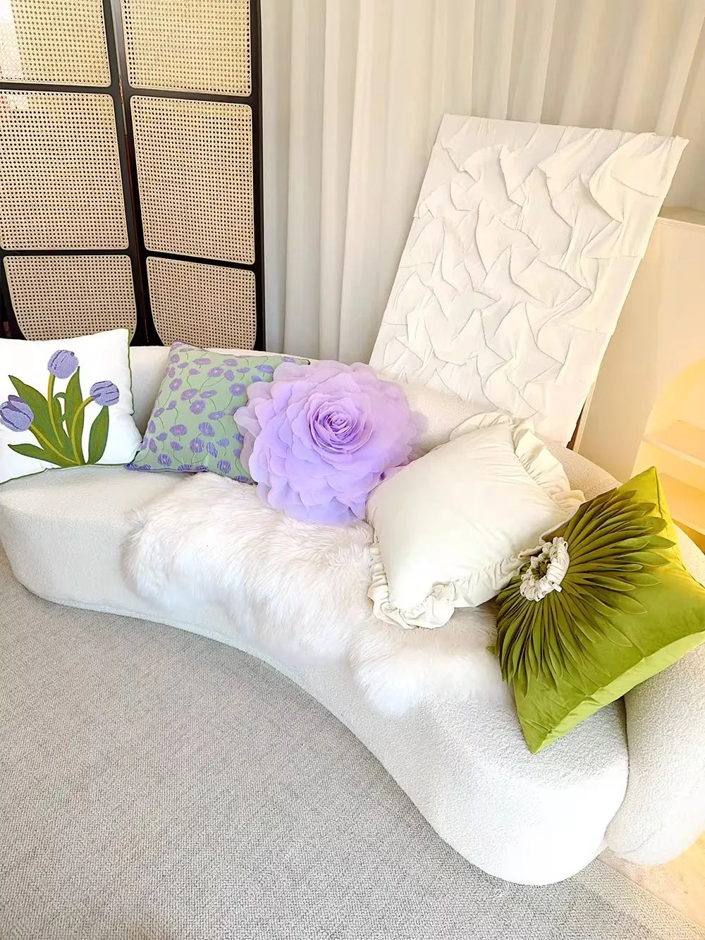 Pastorale Blumen Kissenhülle – Klassisches Baumwolle 45x45cm