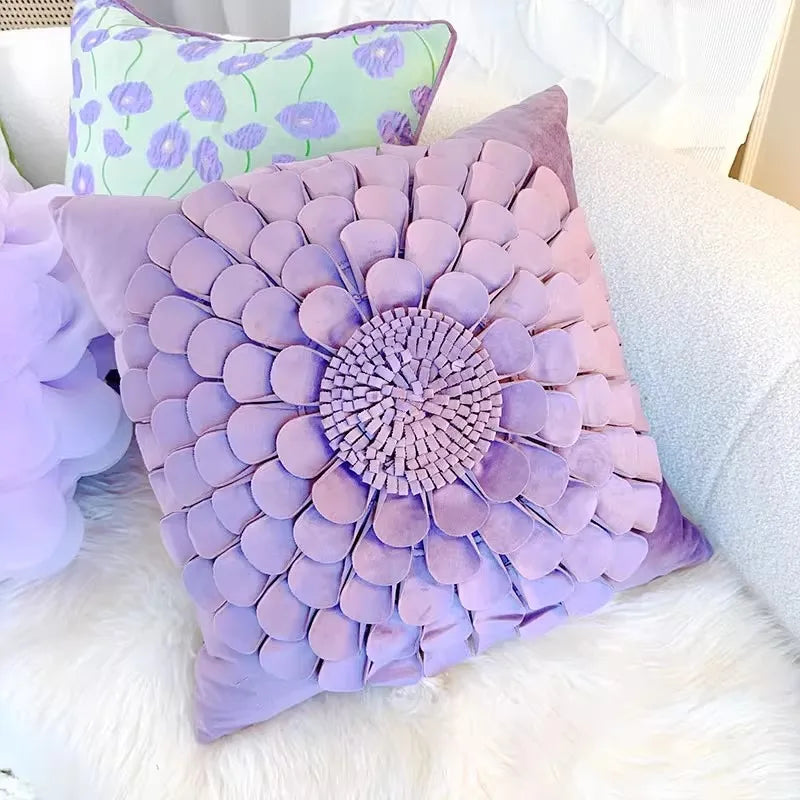 Pastorale Blumen Kissenhülle – Klassisches Baumwolle 45x45cm