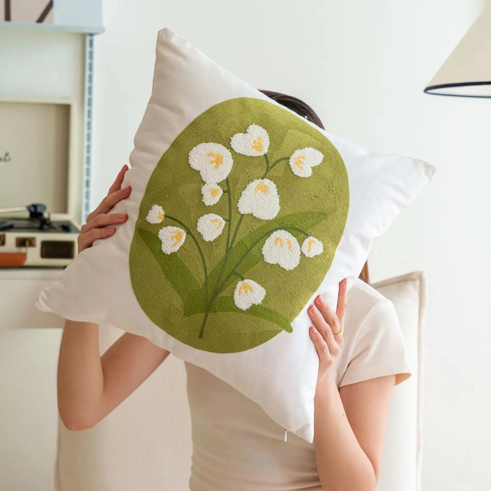 Pastorale Blumen Kissenhülle – Klassisches Baumwolle 45x45cm