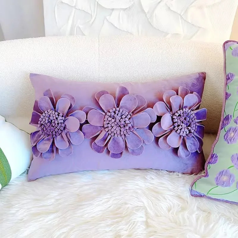 Pastorale Blumen Kissenhülle – Klassisches Baumwolle 45x45cm