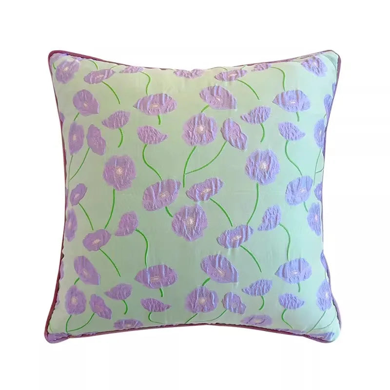 Pastorale Blumen Kissenhülle – Klassisches Baumwolle 45x45cm