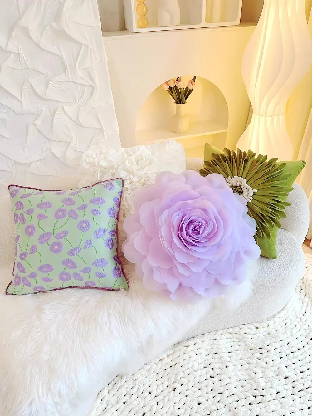 Pastorale Blumen Kissenhülle – Klassisches Baumwolle 45x45cm