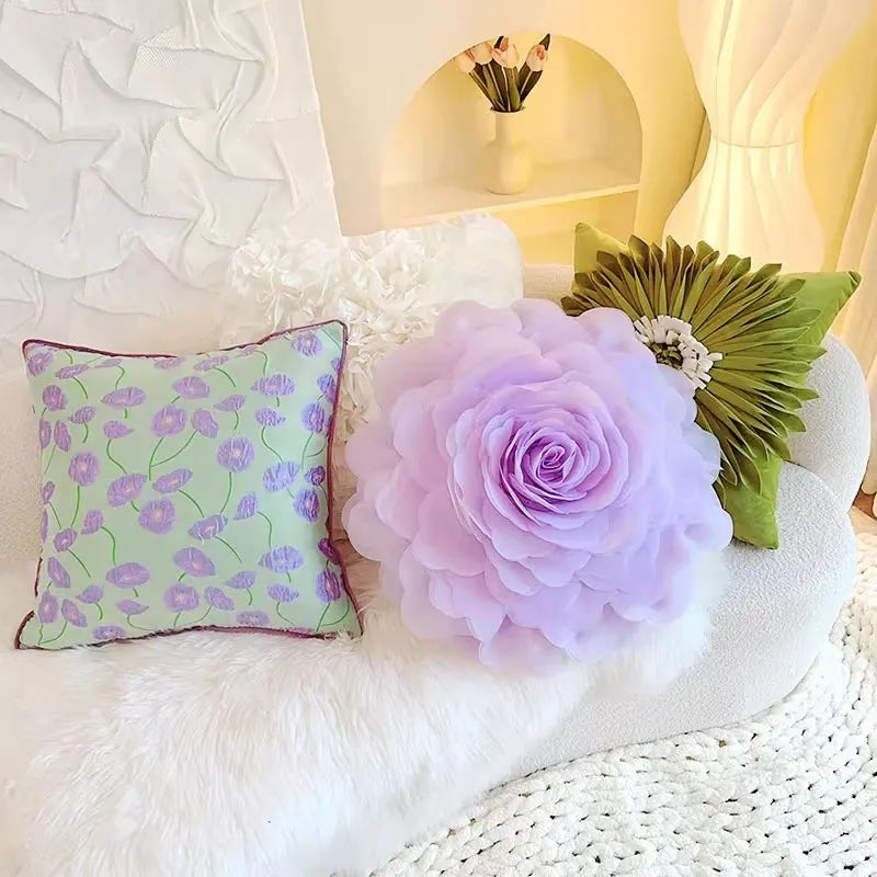 Pastorale Blumen Kissenhülle – Klassisches Baumwolle 45x45cm