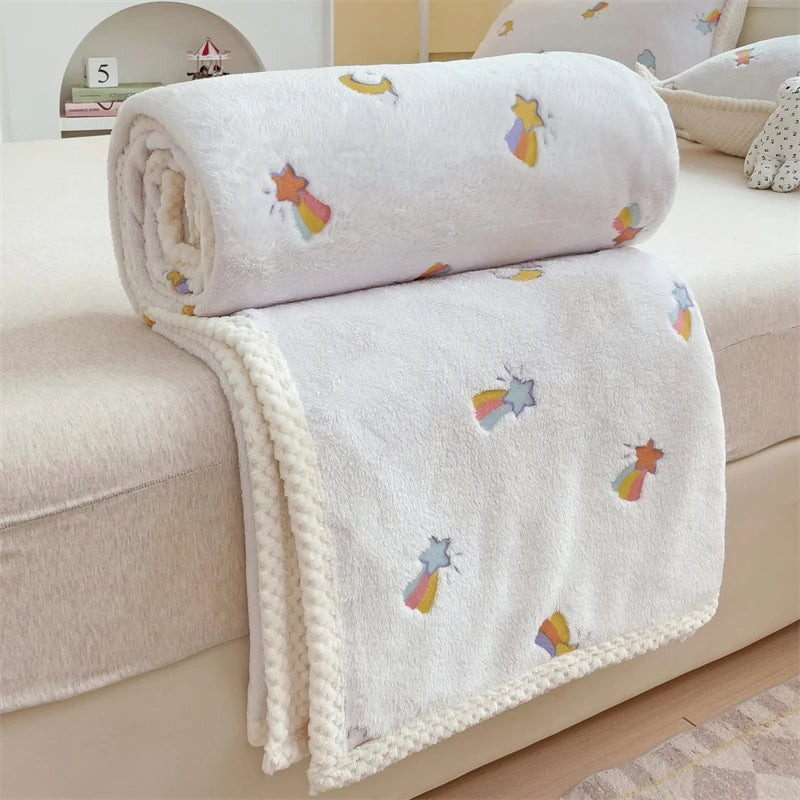 Peach Fleece-Decke – Gemütliches Fruchtdesign – Verschiedene Grössen