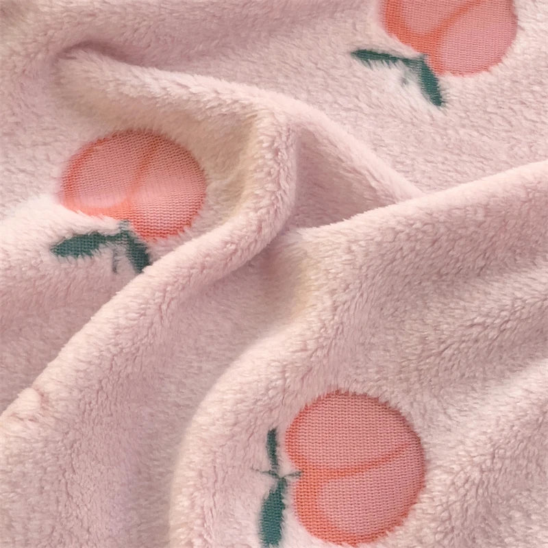 Peach Fleece-Decke – Gemütliches Fruchtdesign – Verschiedene Grössen