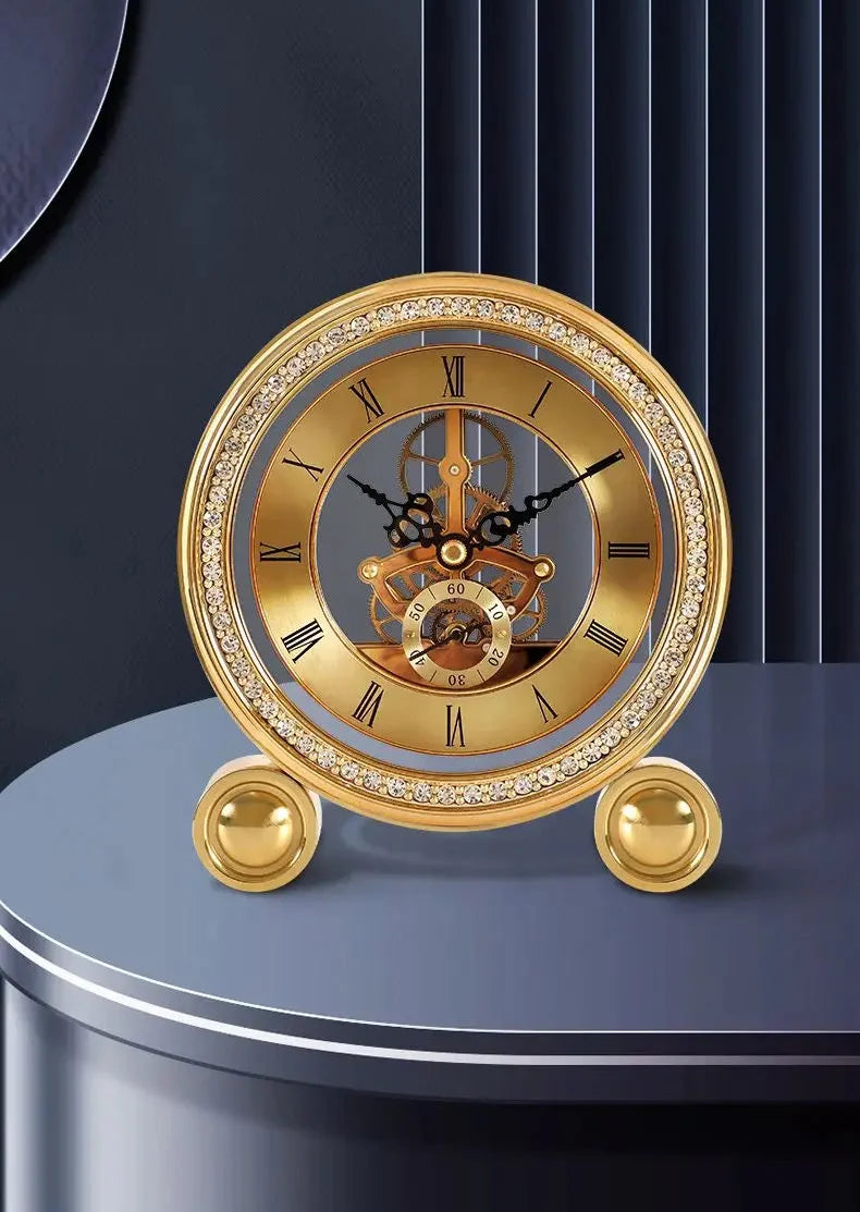 Pendeltischuhr – Modernes Metalldesign – 15.5cm Kupfer