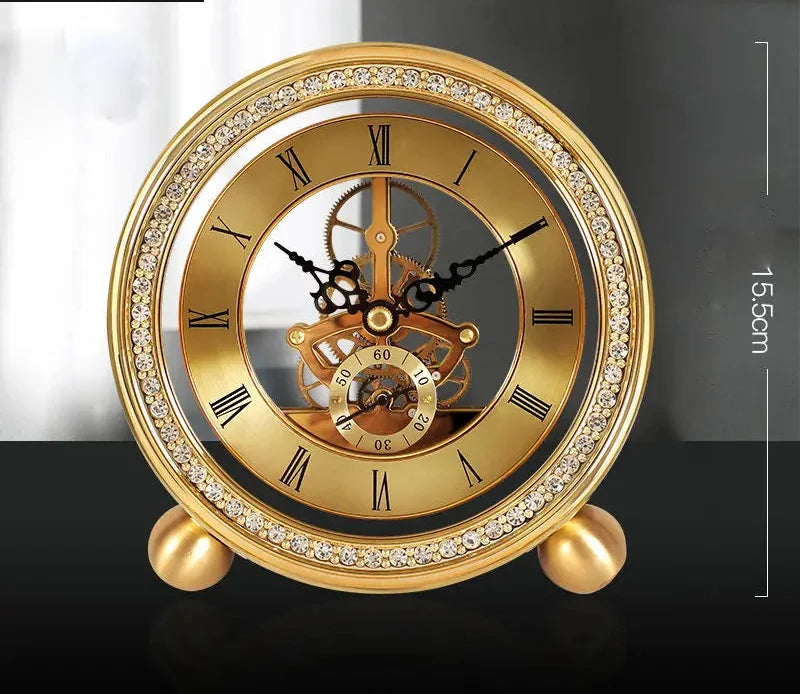 Pendeltischuhr – Modernes Metalldesign – 15.5cm Kupfer