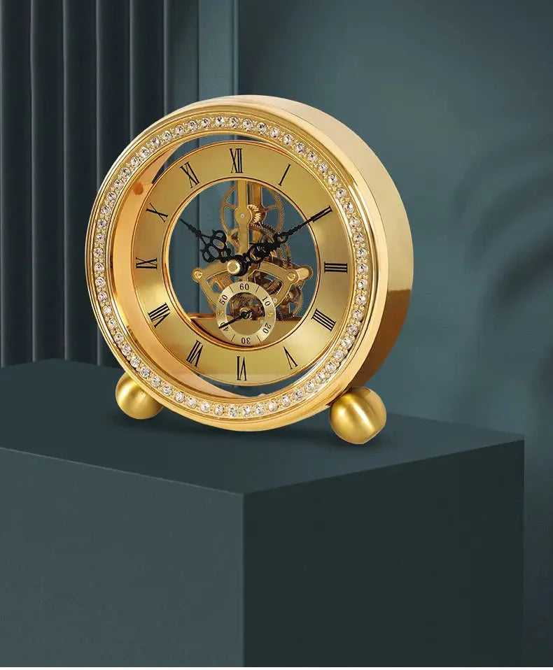 Pendeltischuhr – Modernes Metalldesign – 15.5cm Kupfer