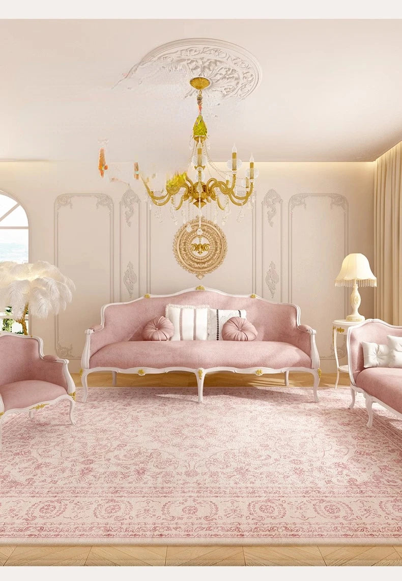rechteckiger Perserteppich aus Polyester, rosa, in 80x120cm, elegant für Schlafzimmer