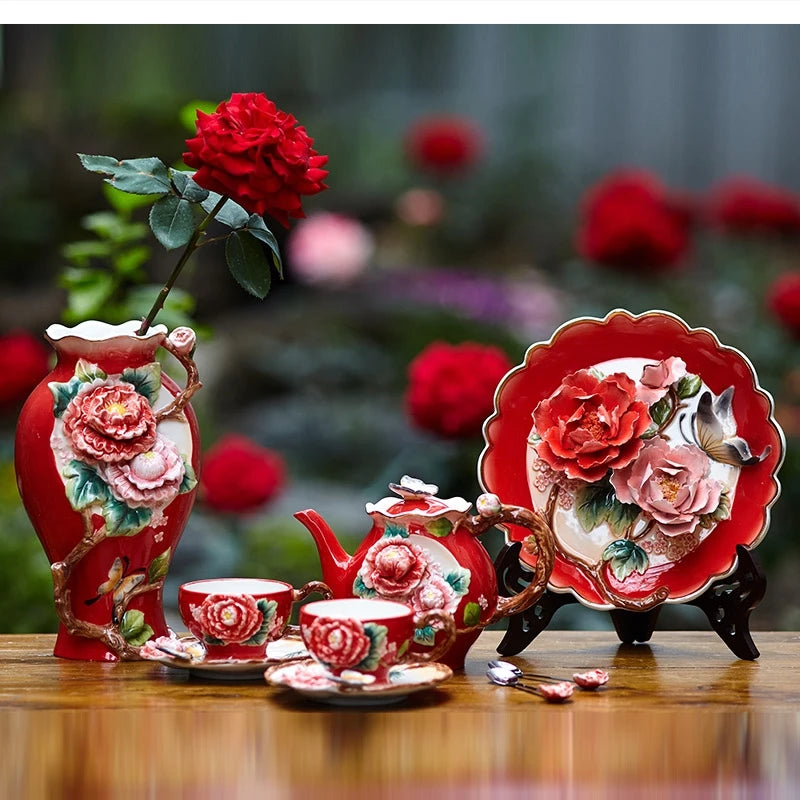 Pfingstrose Keramik Tee Set – Japan Stil – 101-200ml