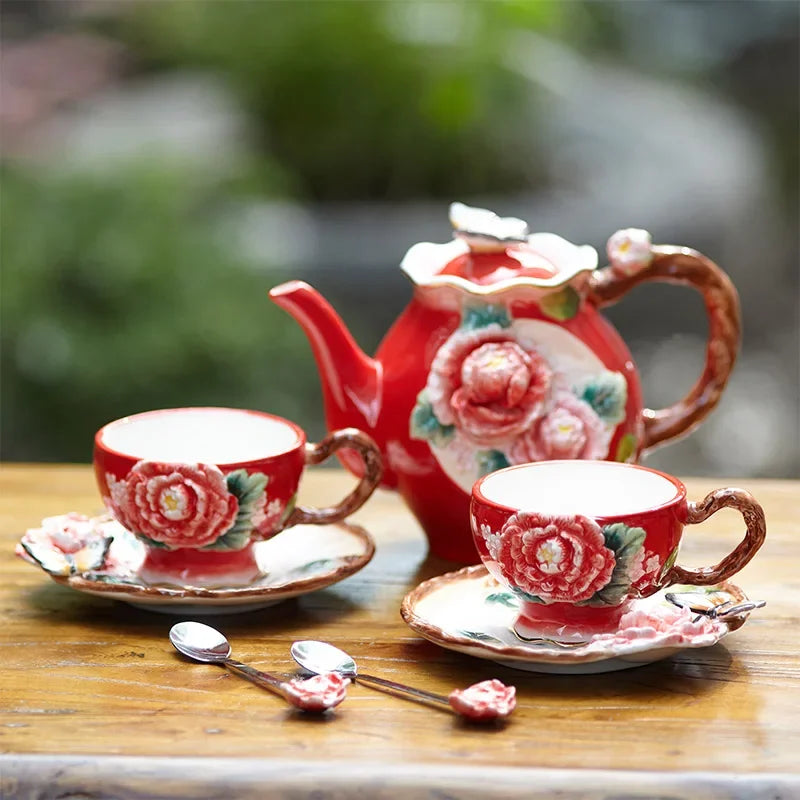 Pfingstrose Keramik Tee Set – Japan Stil – 101-200ml