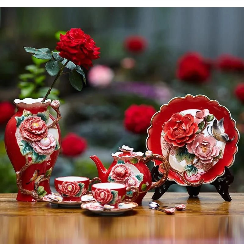 Pfingstrose Keramik Tee Set – Japan Stil – 101-200ml