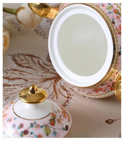 Pink Bird China Set – Elegantes Feinporzellan – Mehrteilig