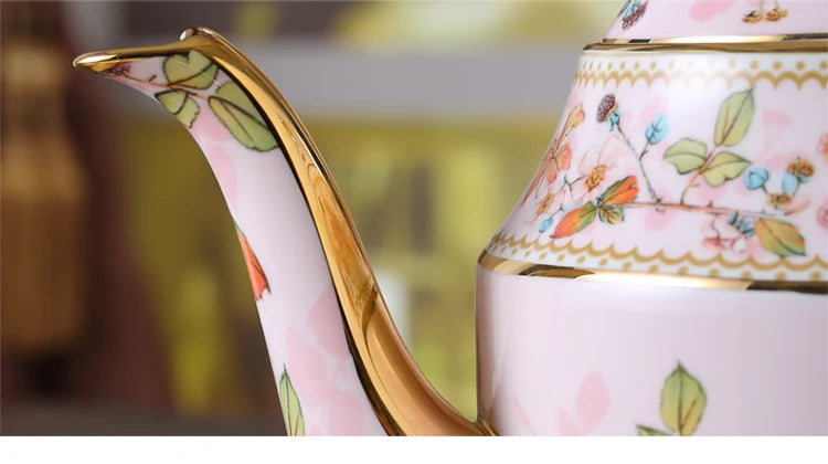 Pink Bird China Set – Elegantes Feinporzellan – Mehrteilig