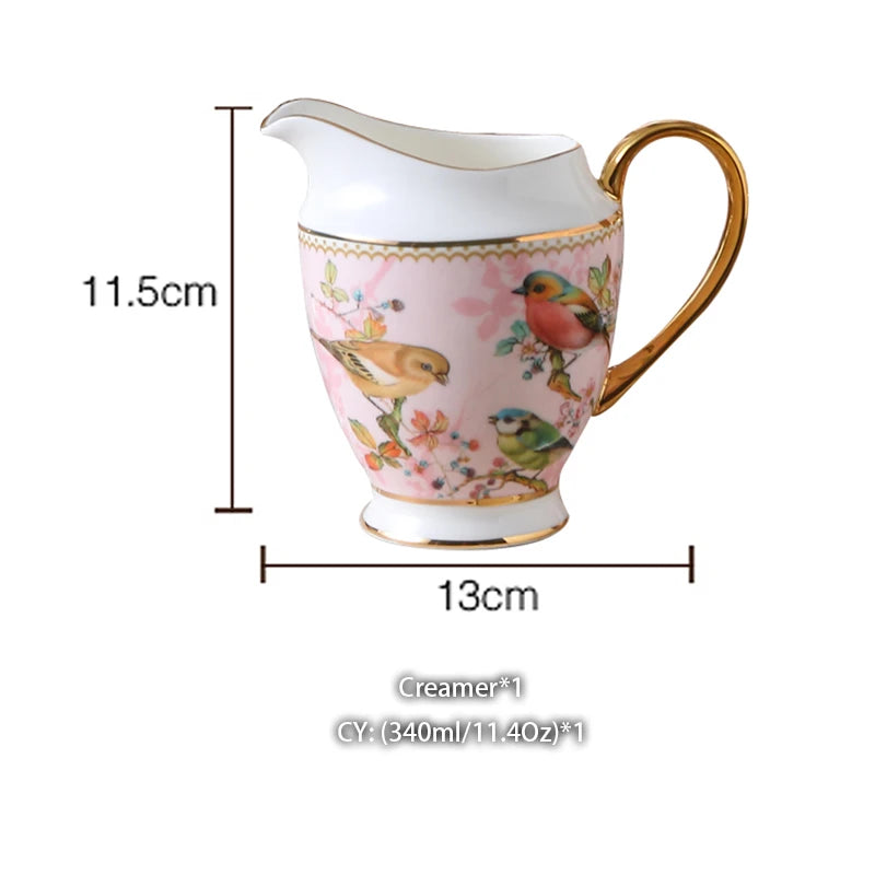 Pink Bird China Set – Elegantes Feinporzellan – Mehrteilig