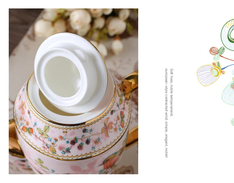 Pink Bird China Set – Elegantes Feinporzellan – Mehrteilig