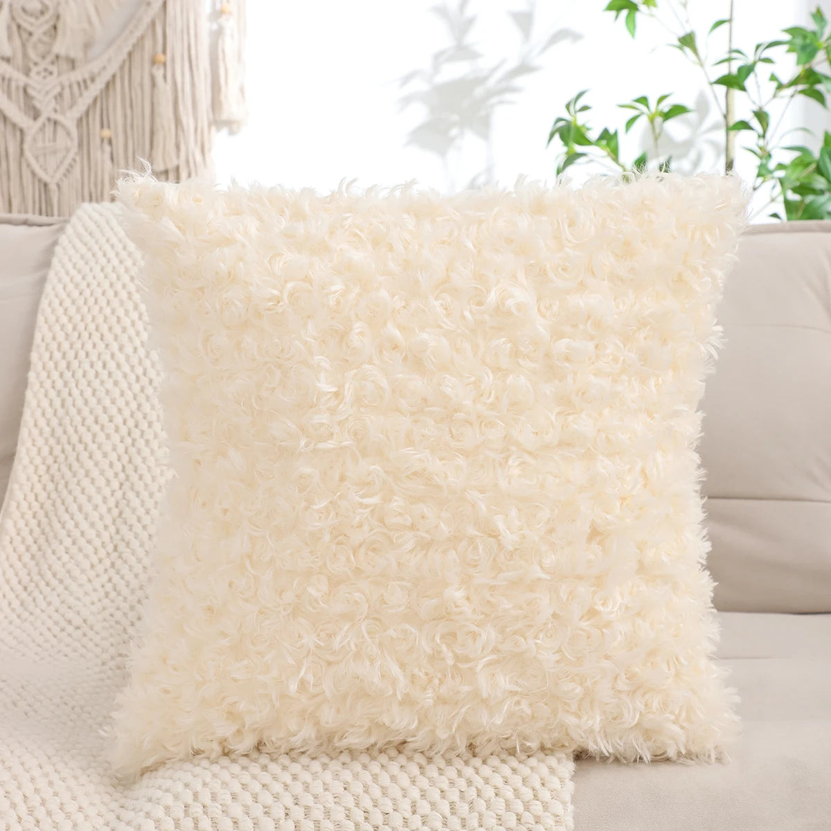 Plüsch Kissenbezug – Wolloptik – 450mm*450mm