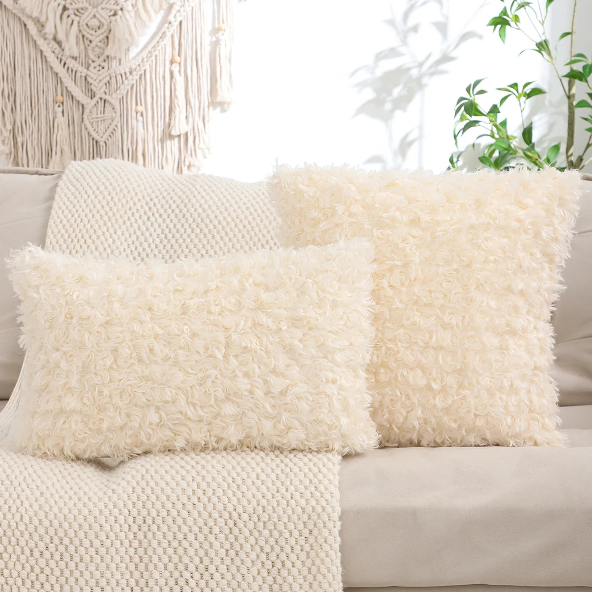 Plüsch Kissenbezug – Wolloptik – 450mm*450mm