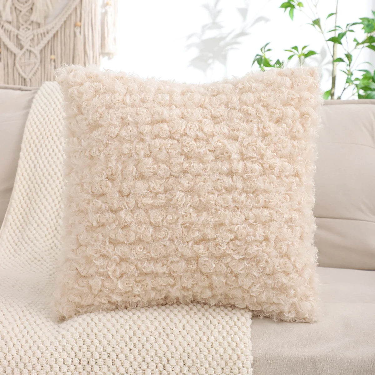 Plüsch Kissenbezug – Wolloptik – 450mm*450mm