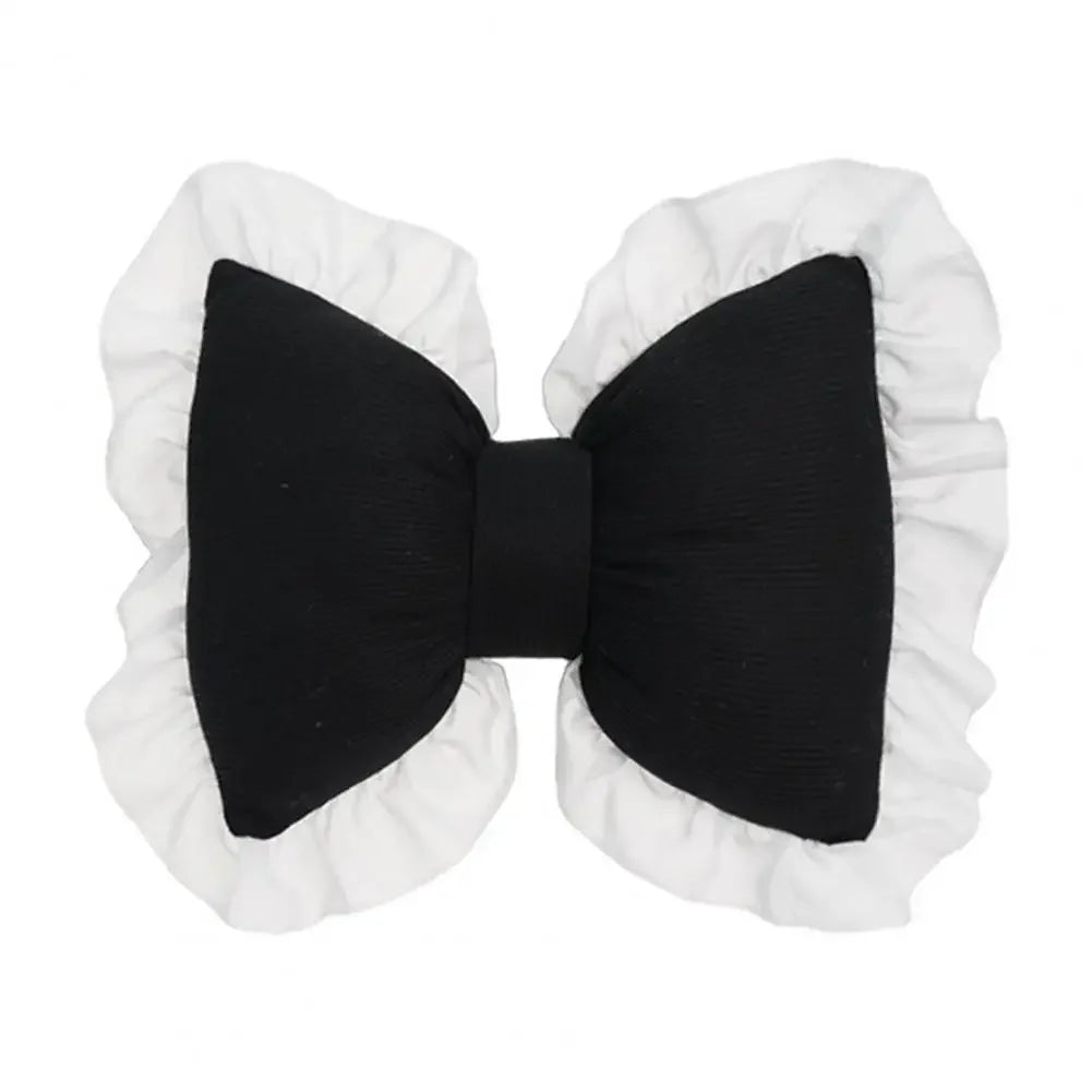 Plüsch Schleifen-Kissen – Romantische Spitze – 40x32cm