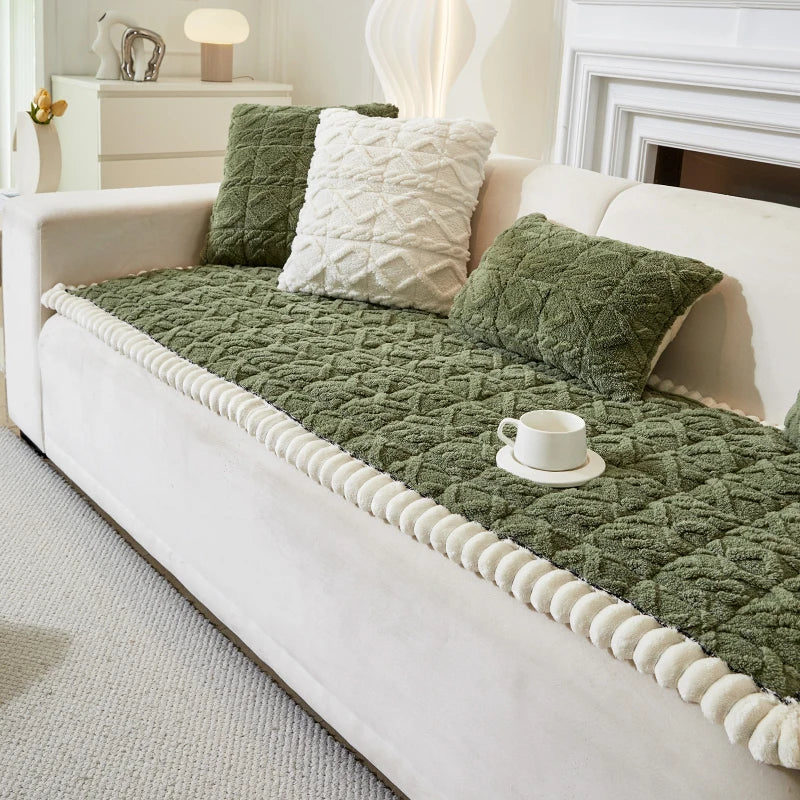 Plüsch Sofa Kissen in Baumwolle, Farbe: Grau, Grösse: 70*150 cm, modern