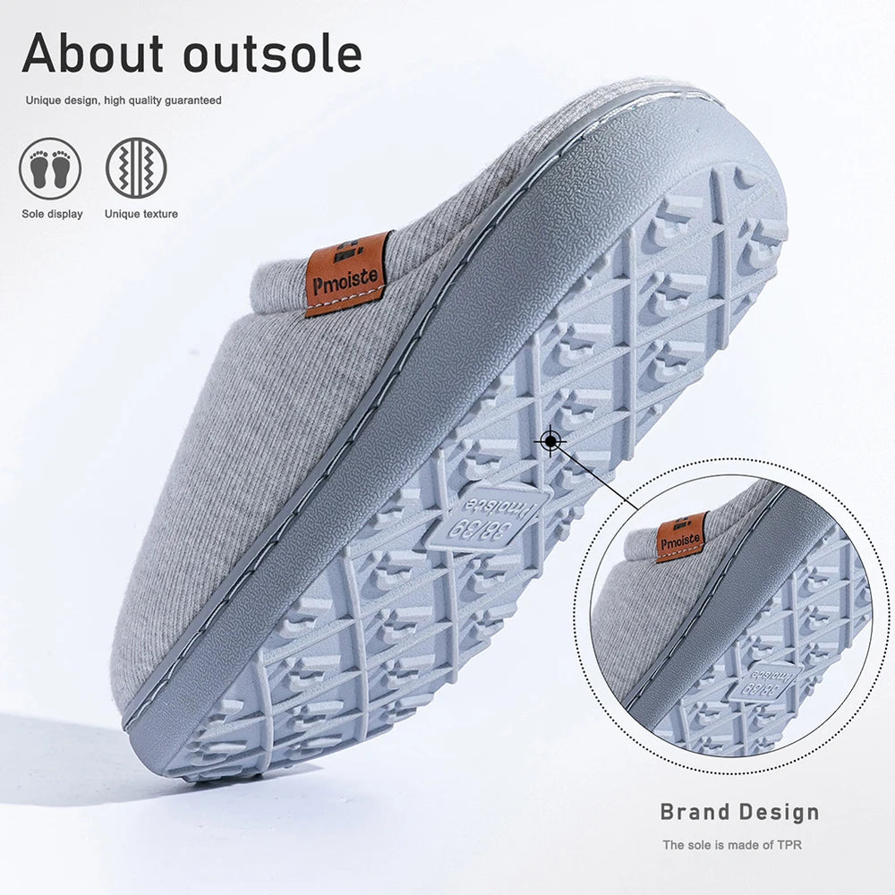 Pmoiste Damen Hausschuhe im britischen Stil, Farbe: Grau, Grösse: 40-41