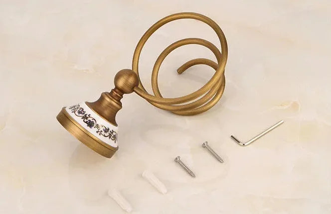 Porzellan Badezimmer Set – Wandmontiert Bronze