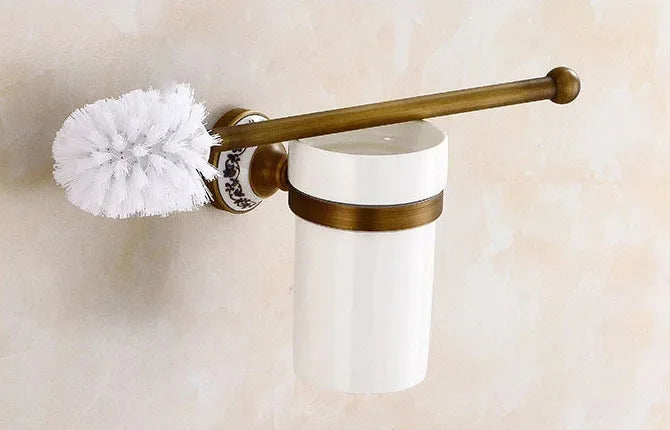 Porzellan Badezimmer Set – Wandmontiert Bronze