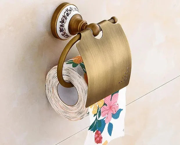 Porzellan Badezimmer Set – Wandmontiert Bronze