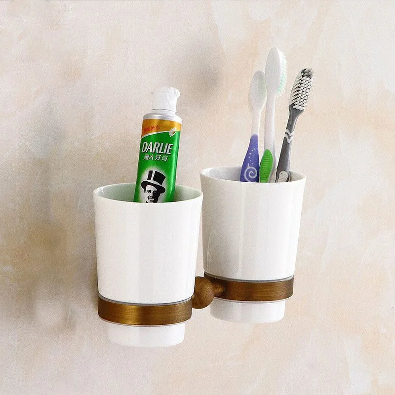 Porzellan Badezimmer Set – Wandmontiert Bronze