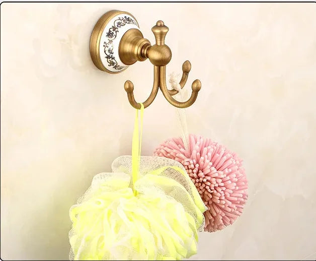 Porzellan Badezimmer Set – Wandmontiert Bronze