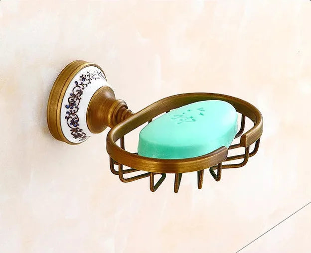 Porzellan Badezimmer Set – Wandmontiert Bronze