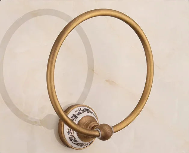 Porzellan Badezimmer Set – Wandmontiert Bronze